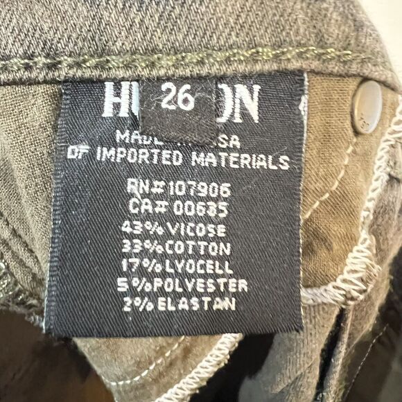 HUDSON Lilly Jeans Mid Rise Camouflage Green Camo Ankle Crop Skinny Size 26 - Picture 9 of 11